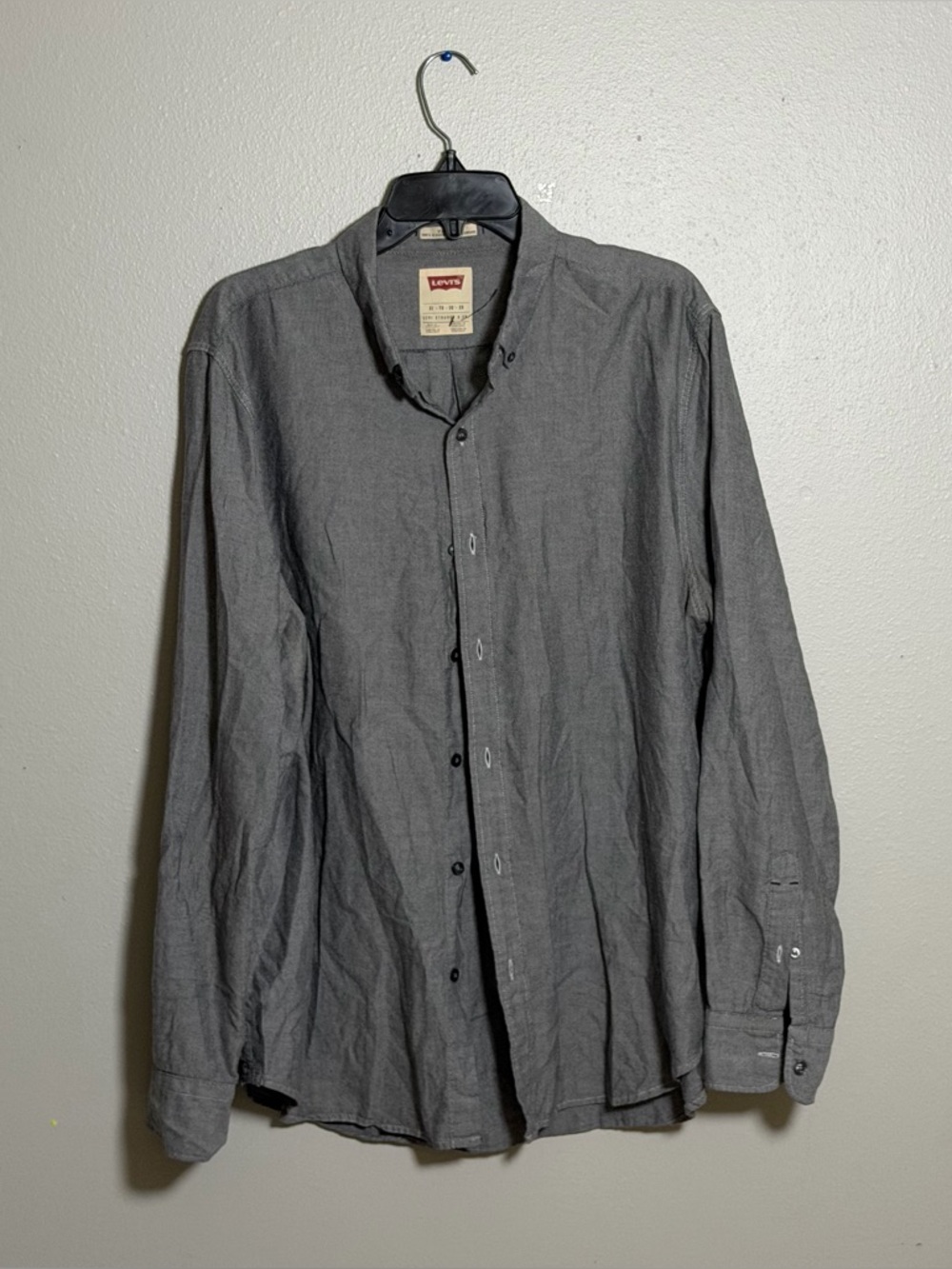 Levi's Strauss & Co. Men's Gray Button-Up Shirt Standard Fit Long Sleeve size XL